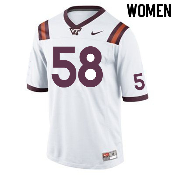 Women #58 Walker Culver Virginia Tech Hokies College Football Jerseys Sale-Maroon